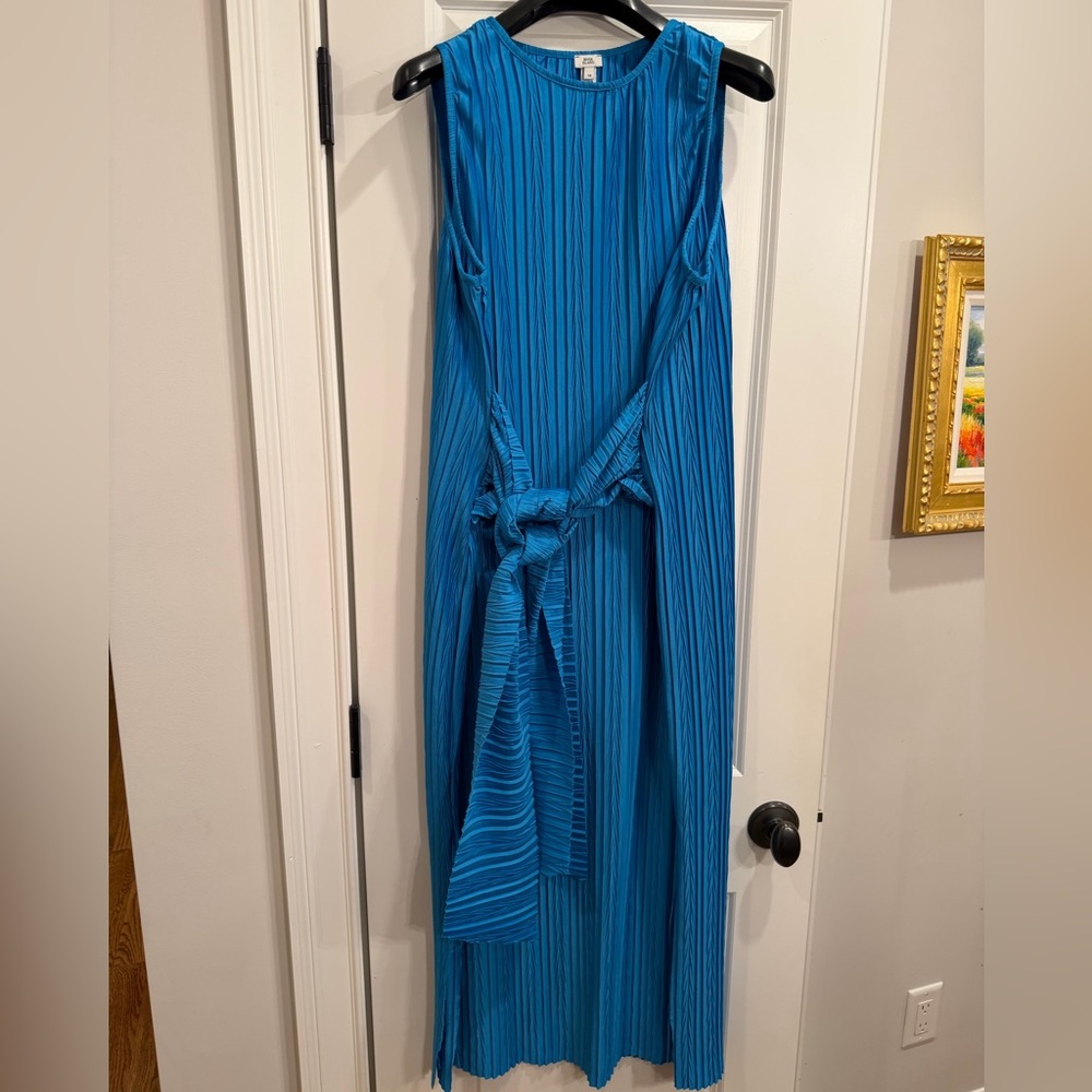 River Island Teal Sleeveless Maxi waist tie Dress